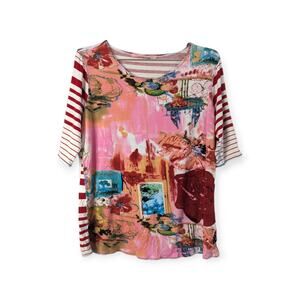 Alain Weiz Y2K Mix Print Collage Top